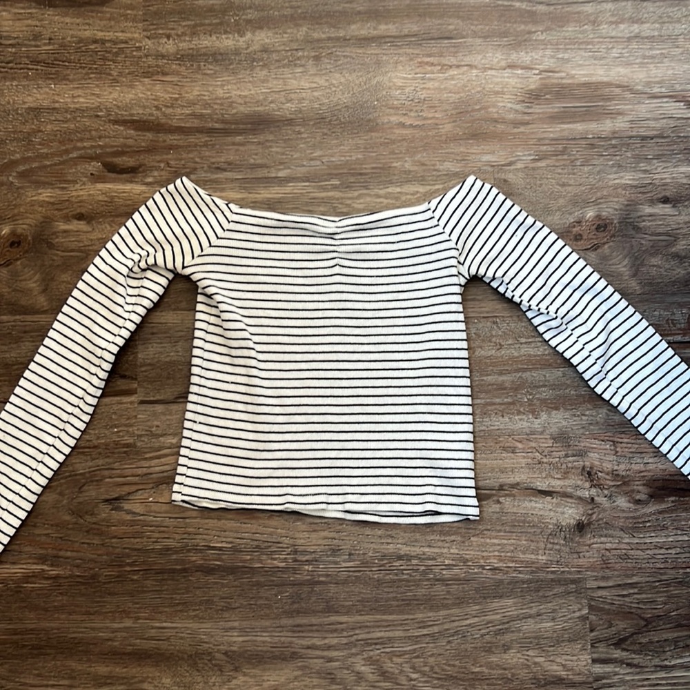 Poshmark off the shoulder striped top